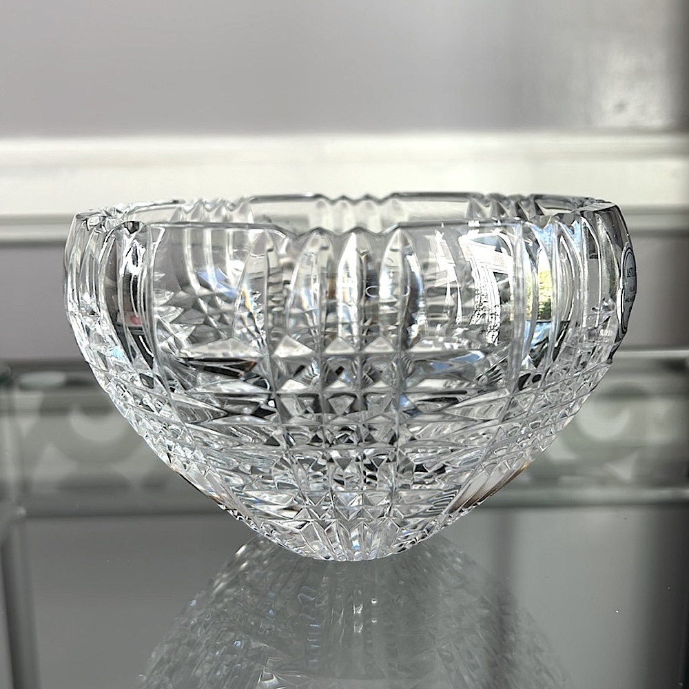 Vintage MCM Astral cut crystal small bowl full lead hand made crystal Korea
